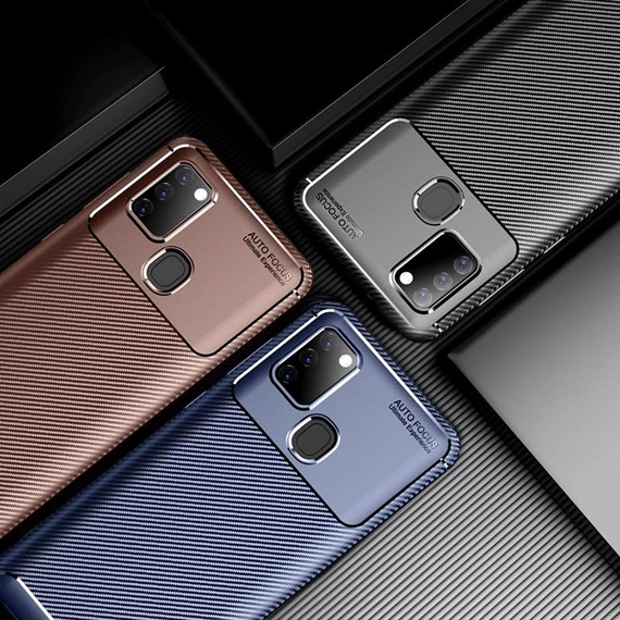 Samsung Galaxy A21s Kılıf CaseUp Fiber Design Kahverengi 5